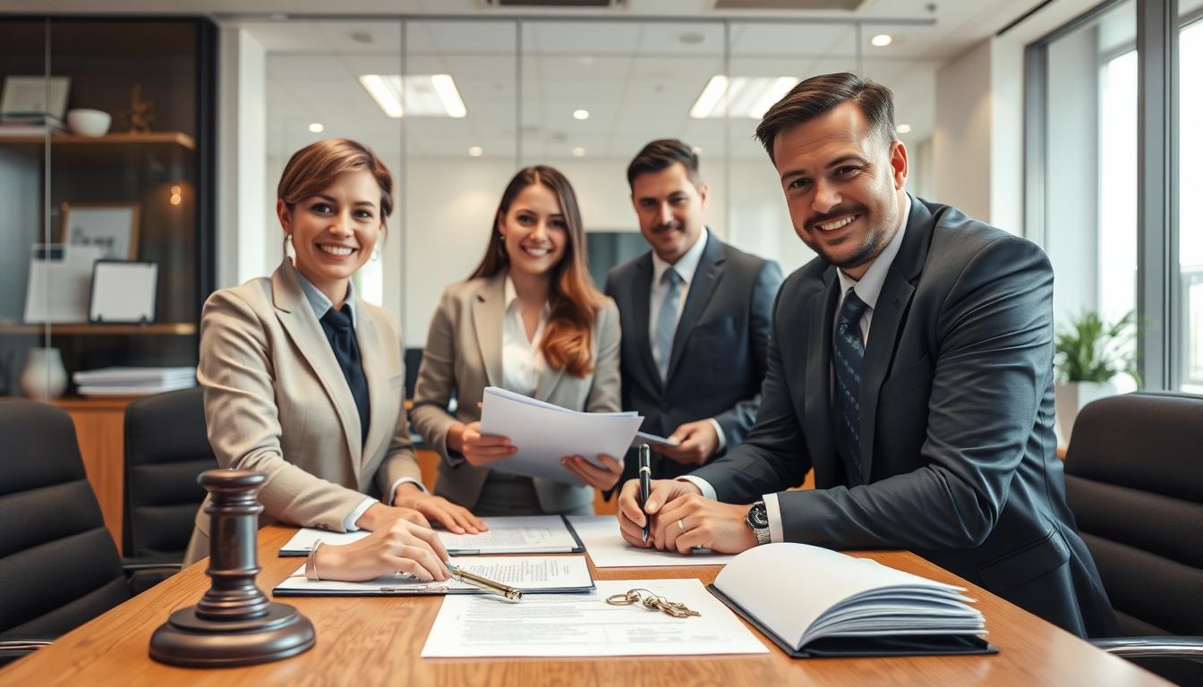 Family reviewing legal documents